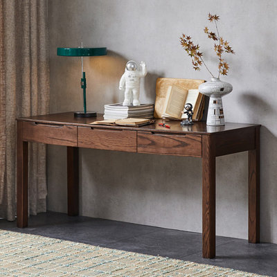 Black Walnut Color Rectangular Solid Wood desks