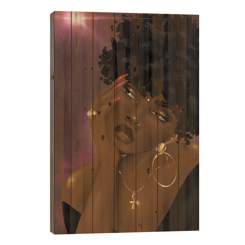 «Lanisha On Wood» par Zola Arts Print, H 26 po x l 18 po x P 1,5 po