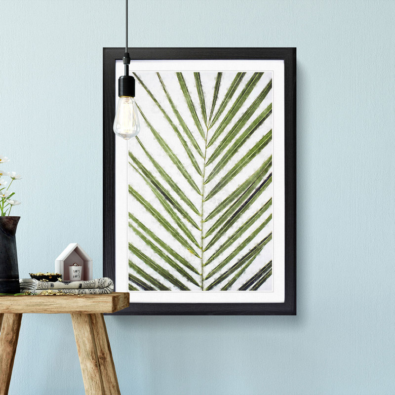 Plat Leaf - Picture Frame Graphic Art Print, 87cm H x 62cm W x 2cm D, Black Framed