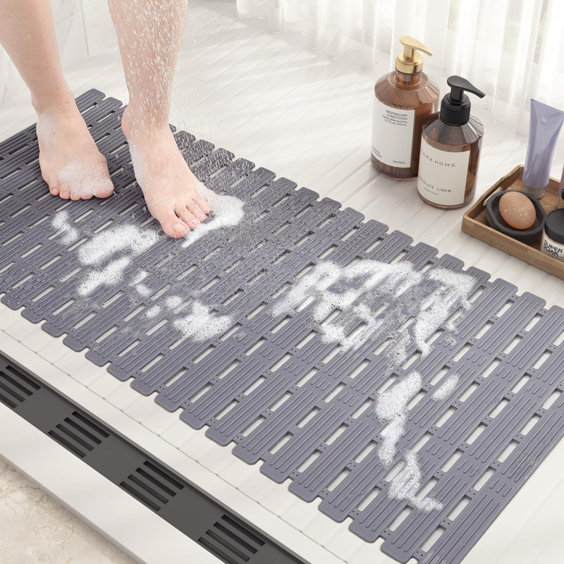 Tapis de bain, L 16 po x L 27 po, Gris