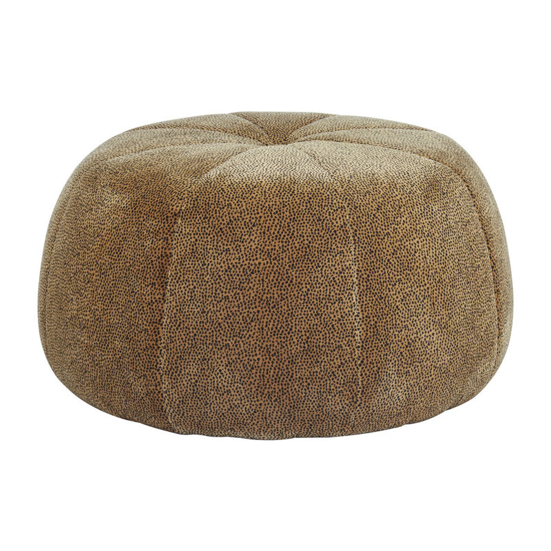 Giulia 82cm Wide Round Animal Print Pouf Ottoman