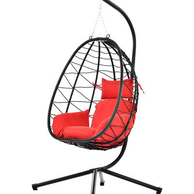 Indoor Outdoor Hanging Chair With Stand - 100% Hand Woven Modern, Soft, Waterproof For Bedroom, Living Room, Balcony Outdoors Egg