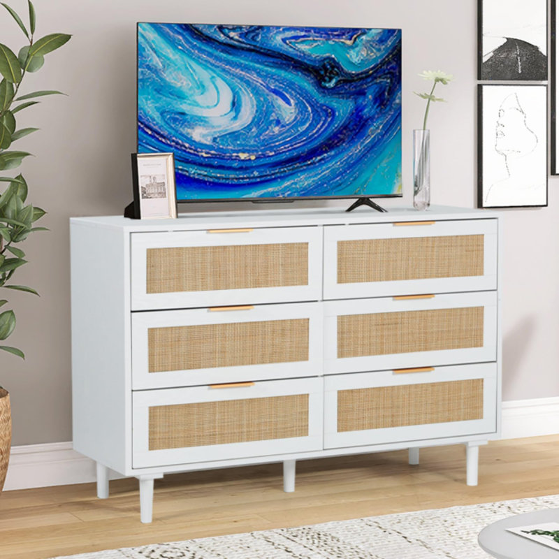 110cm W 6 - Drawer Chest of Drawers, White