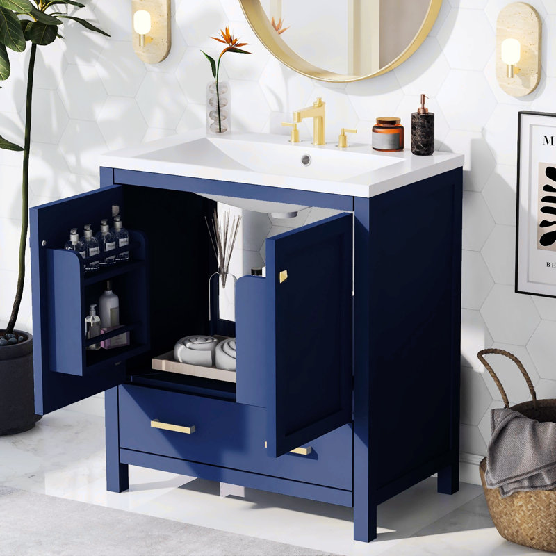 Rangement pour salle de bain Swantje, Bleu