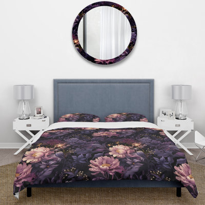 Enchanted Dusk Moody Patterns - Ensemble de housse de couette à motif floral
