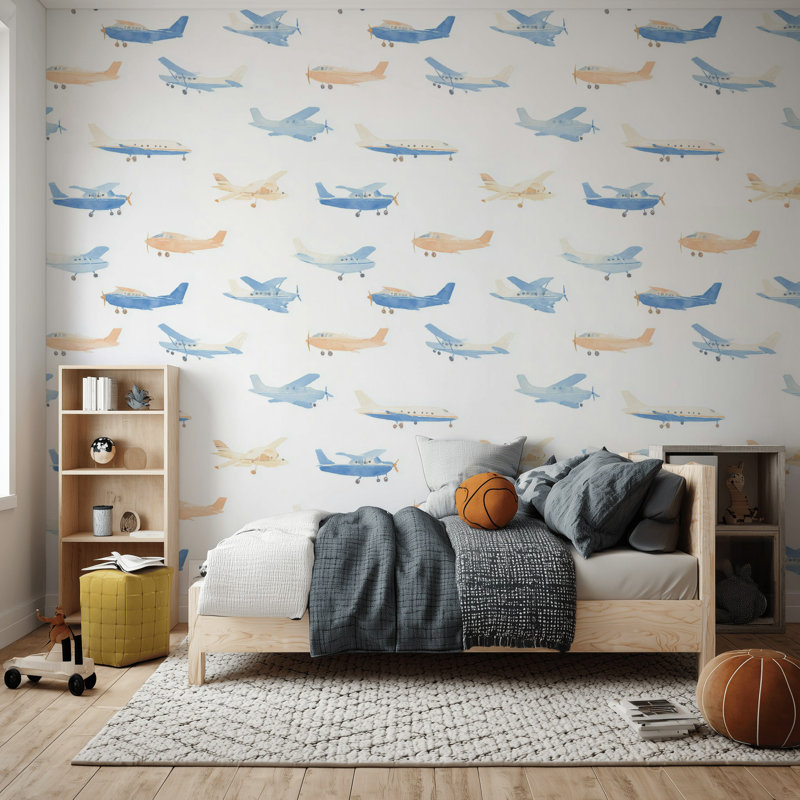 Papier peint blanc avec fond d'écran Airplanes
