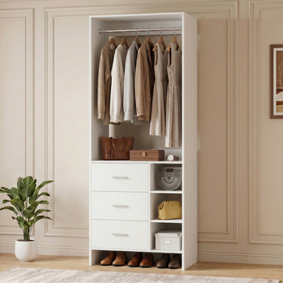 30'' W Closet System with Wooden Drawers