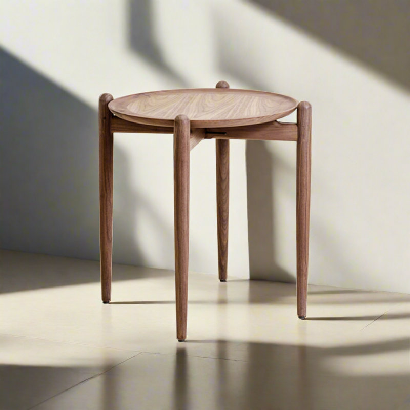 Slow Folding Tray Table, Natural Oak