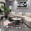Round Sintered Stone & Ash Wood Coffee Table
