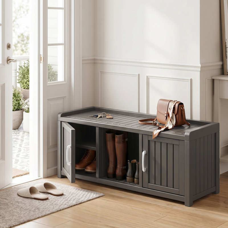 Armoire de rangement pour chaussures 47 po 2 portes, Brown-Grey
