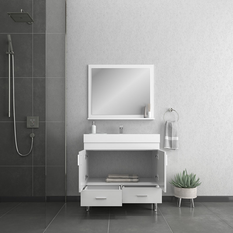 Ensemble de meuble-lavabo simple 36 po Roylene, Blanc