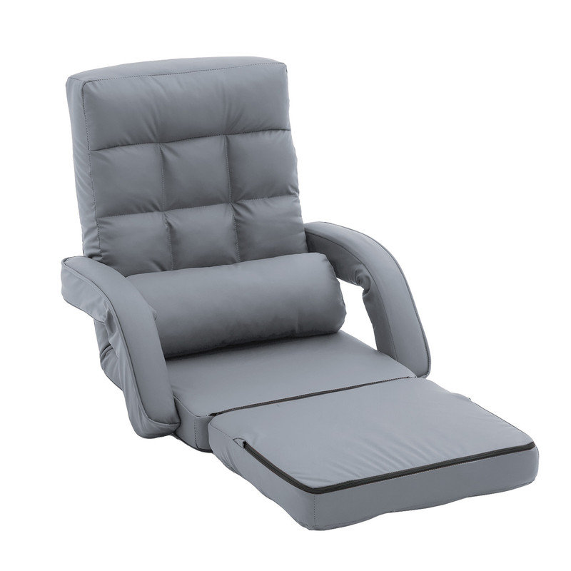 Fauteuil de jeu inclinable pour adultes avec accoudoirs, Polyuréthane - gris