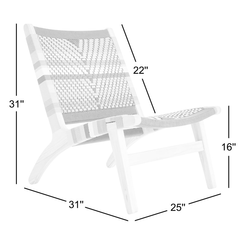 Masaya Lounge Chair, Teak, Black/Red/Yellow