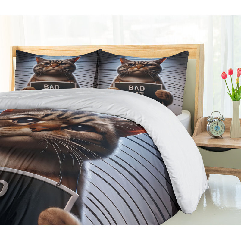 Cat Duvet Cover, Queen Duvet Cover + 2 Standard Shams