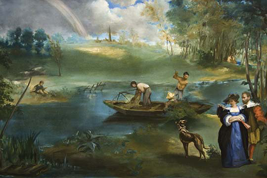 " Fishing " by Edouard Manet, 28" H x 42" W x 1.5" D