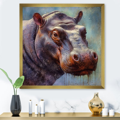 Hippopotame - animaux, art mural sur toile