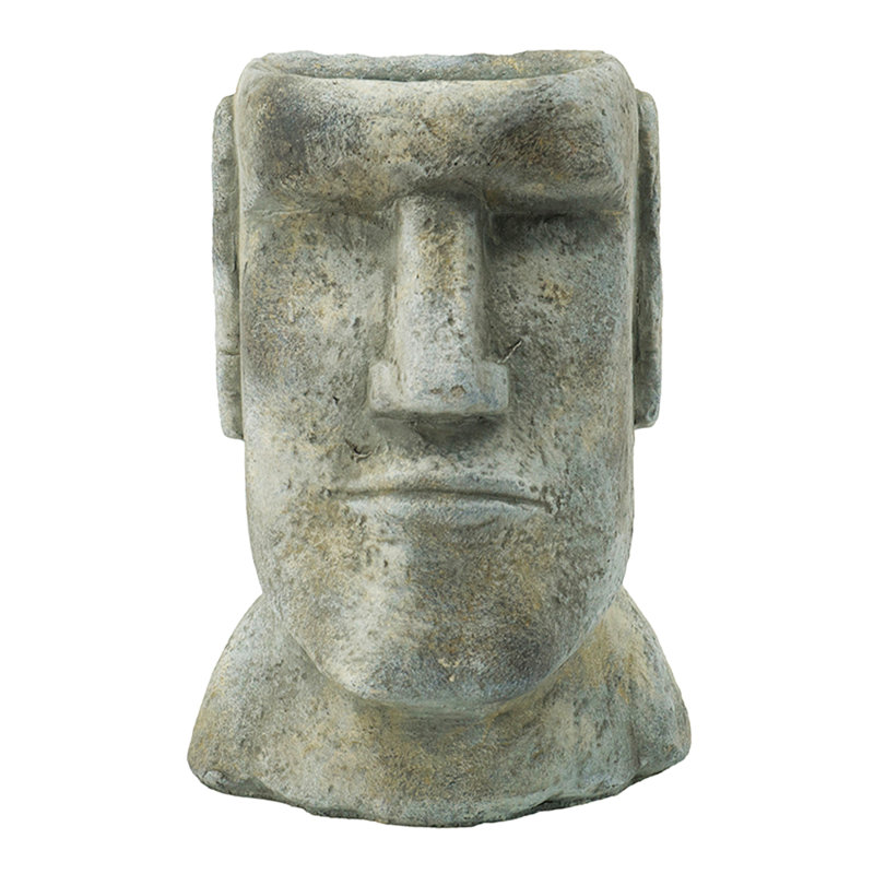 Jardinière en ciment pour l'île de Pâques, H 9 po x l 5 po x P 5,5 po