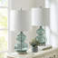 Ensemble de 2 lampes de table incurvées en verre, design élégant et moderne
