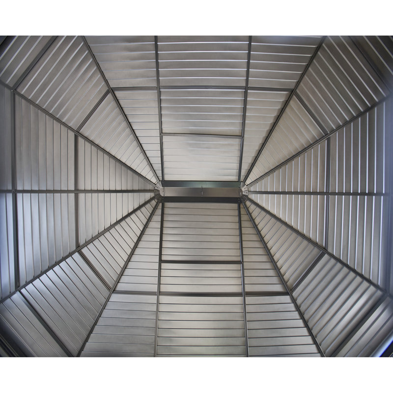 Charleston 10' x 16' Gray Aluminum and Steel Patio Gazebo