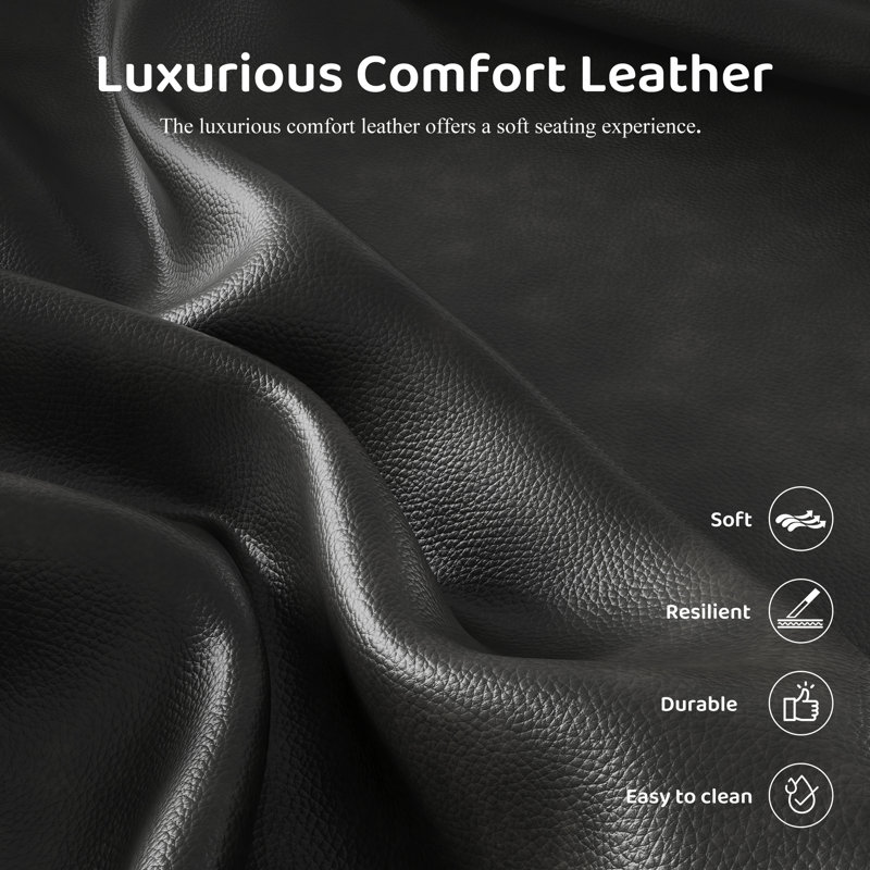 Chaise d'appoint rembourrée en similicuir, Noir
