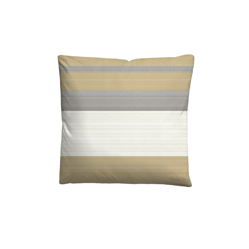 Striped Duvet Cover Set with Pillow Shams, Mustard/Grey/Ivory, 135 x 200 cm - 1 Pillowcase (80 x 80 cm)