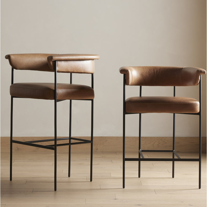 Grayson Counter and Bar Stool, Chaps Saddle Genuine Leather, Bar Stool (30.5" Seat Height), Solid