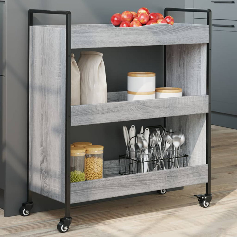 Novato Metal Bar Cart, Grey Sonoma
