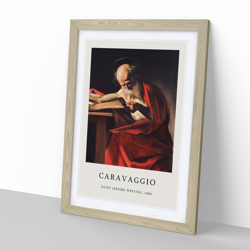Saint Jerome Writing by Caravaggio - Picture Frame Graphic Art, 65cm H x 48cm W x 2cm D