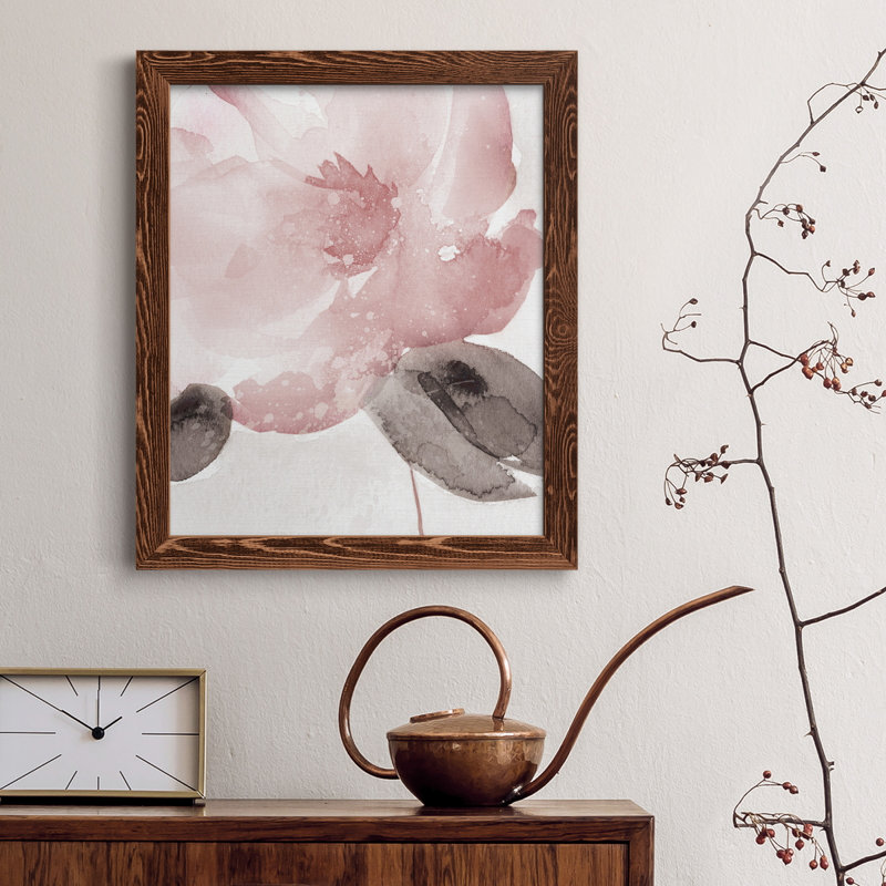 Blush Bloom I - peinture sur toile encadrée, H 44 po x l 31 po x P 1 po, Érable