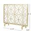 Barrière de foyer chic en fer, chevauchement de cercles géométriques, panneau simple, garde de style doré, chevauchement