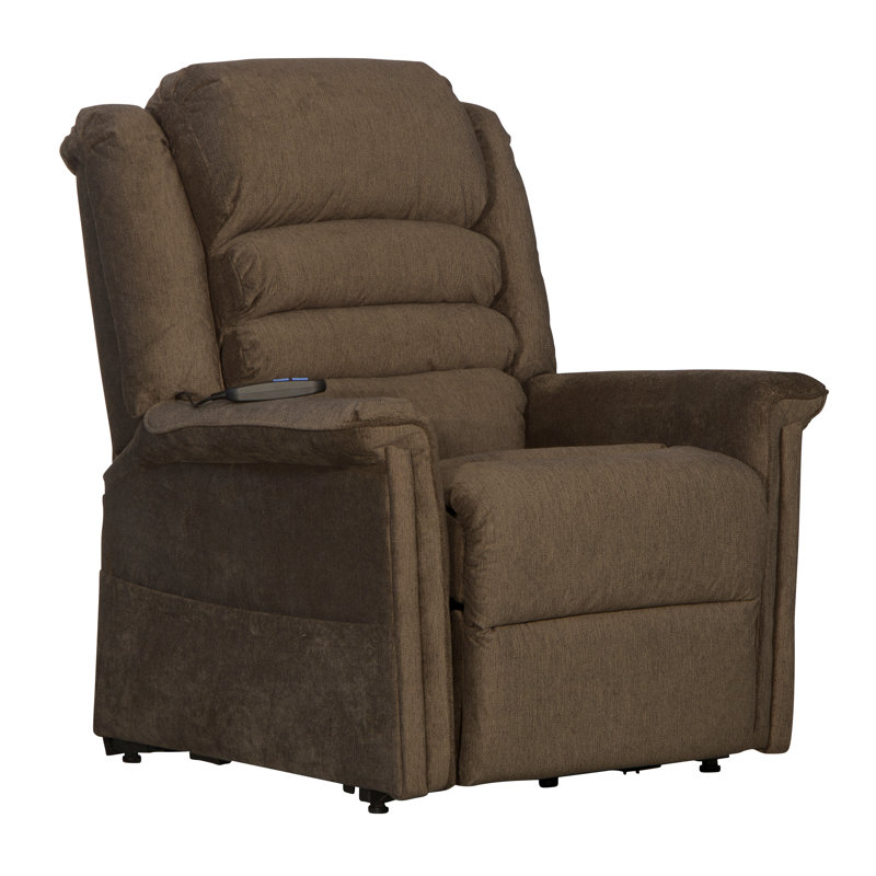 Soother Power Lift Assist Upholstered Recliner, Java Polyester