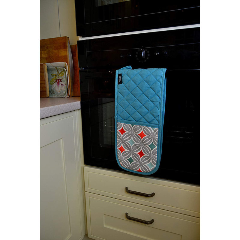 George Oliver Amethy Floral Cotton Oven Mitt(s) Only, Terracotta Orange