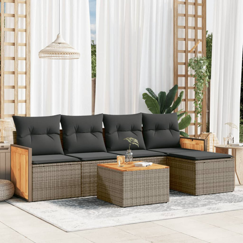 Ensemble de canapé de jardin Vidaxl gris