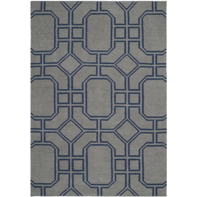 Rodgers Hand Woven Flat Weave Wool Geometric Rug
