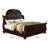 1Pc Traditional Style Faux Leather Upholstered Headboard Button Tufted Formal Bedroom Furniture Formal Queen Sleigh Bed Antique Brown Finish-2027466067-2027466066