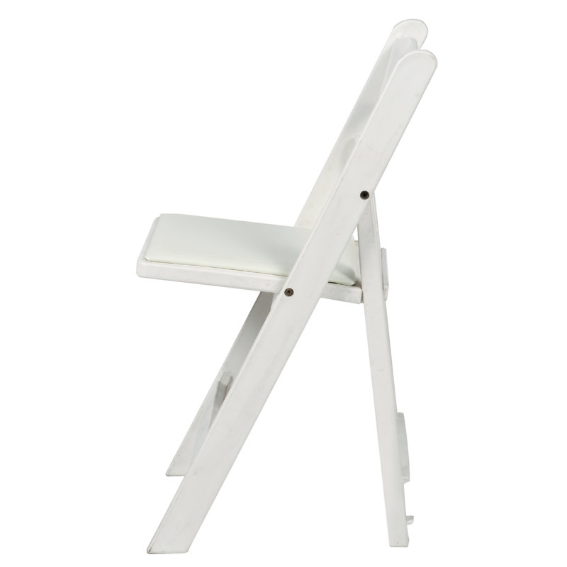 Chaise pliante rembourrée en résine, Blanc