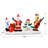 Weather Resistant Staked Christmas Santa Claus and Reindeer Inflatable Outdoor Decoration