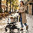 2-In-1 Pet Stroller With Detachable Carrier 33 Lb Capacity Lightweight Aluminum Frame Clear Dome & 5" PU Wheels