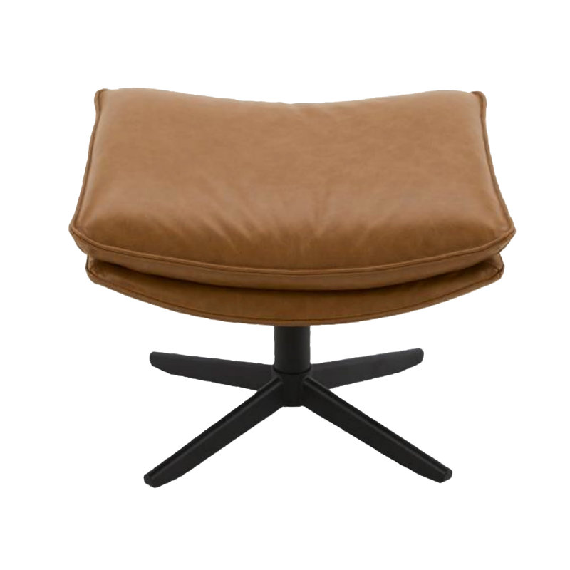 Delana Genuine Leather Ottoman, Zurich Caramel