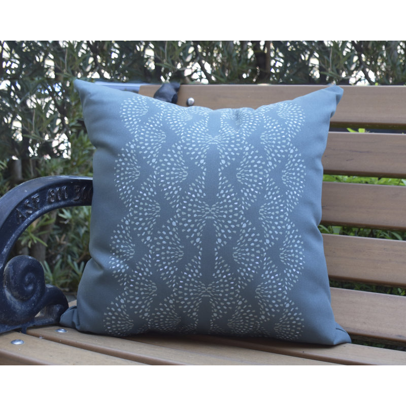 Fickle Florals Geometric Outdoor Reversible Throw Pillow, 16" x 16", Green