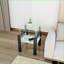 Transparent Tempered Glass Coffee Table for Living Room, 17.72” Square, Easy-Clean and Durable