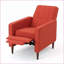 Fauteuils inclinables: fauteuil inclinable simple avec coussin plus épais de style moderne Mid-Century, revêtement capitonné, pieds en bouleau espresso foncé | Gris anthracite | Tissu-1943402675