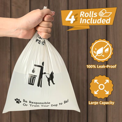 Wall-Mounted Dog Poop Bag Dispenser for Outdoor/Indoor, Perfect for Yard and Park. Includes 4 Rolls (60 Bags).