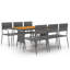 Jarrad 6 - Person Acacia Solid Wood Patio Dining Set Rectangular Table-2127852516-2142539449