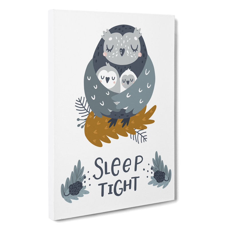 Sleep Tight Owl - Wrapped Canvas, 50cm H x 35cm W x 3cm D