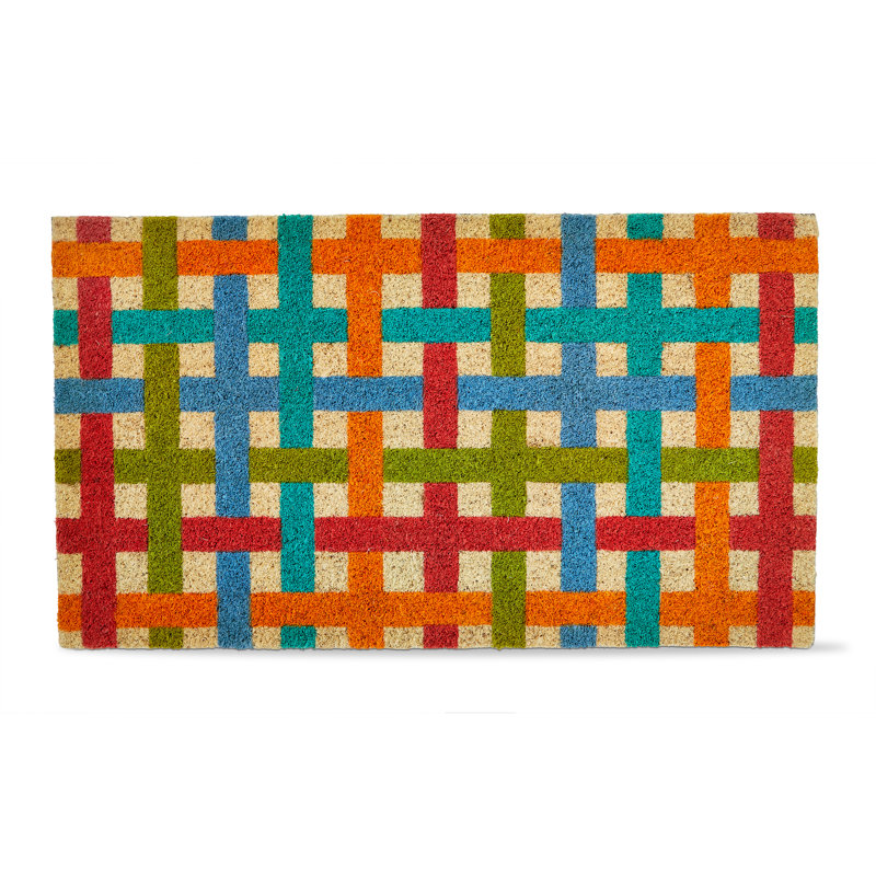 Multi Color Weave Non-Slip Coir Mat Everyday Indoor Outdoor Doormat