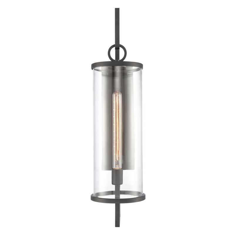 Applique murale d'extérieur 1 lumière de 30 po de hauteur Hopkins - Noir anthracite, H 30 po x l 7,25 po x P 9 po
