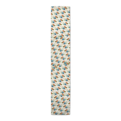 Blue Orange Pumpkin Table Runner