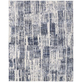Roxford Transitional Abstract, Ivory/Blue Area Rug