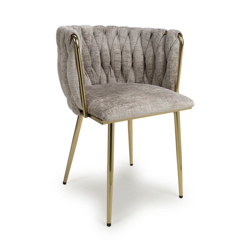 Aarnoud 48cm H Upholstered Side Chair, Beige Chenille 